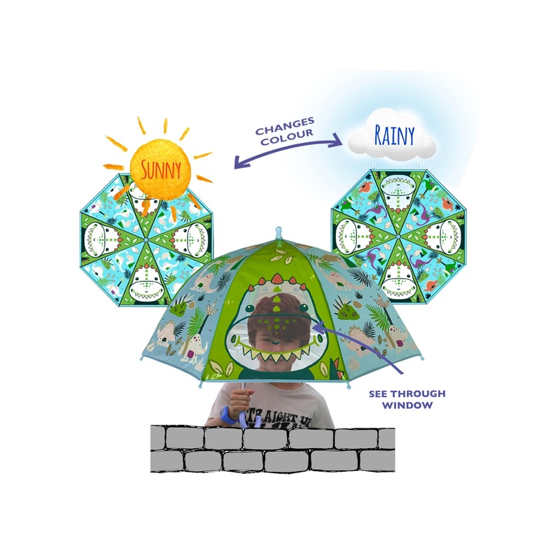 Colour Changing Dome Umbrella Dinosaur