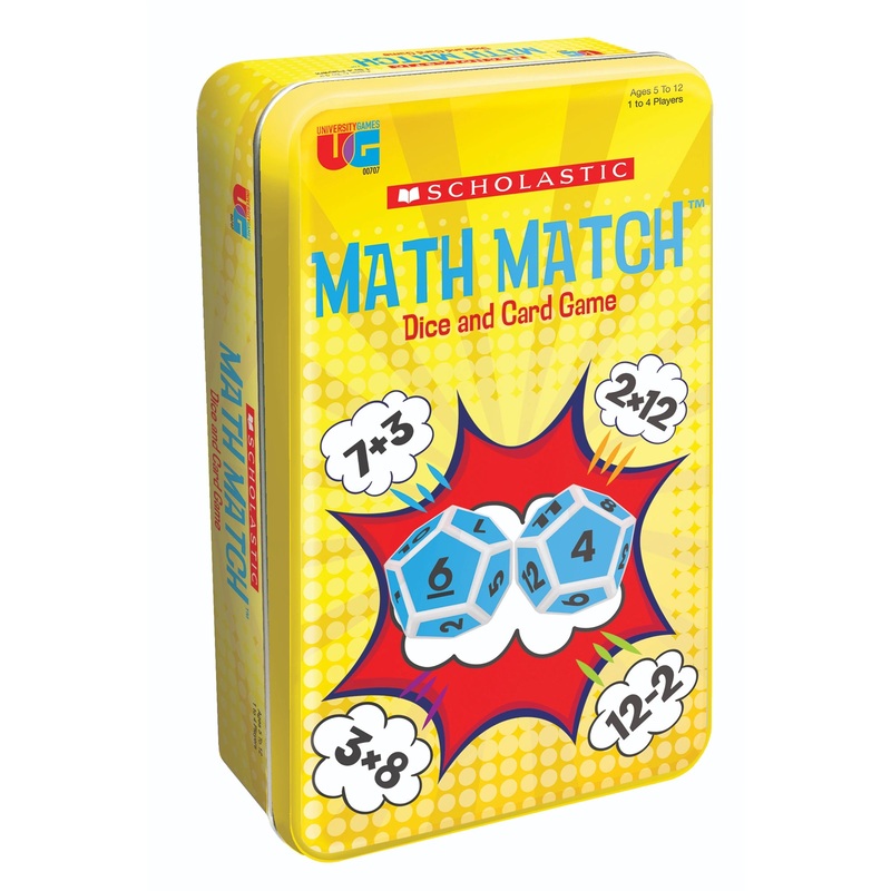 Tinned Game Scholastic Math Match Dice and Card Game