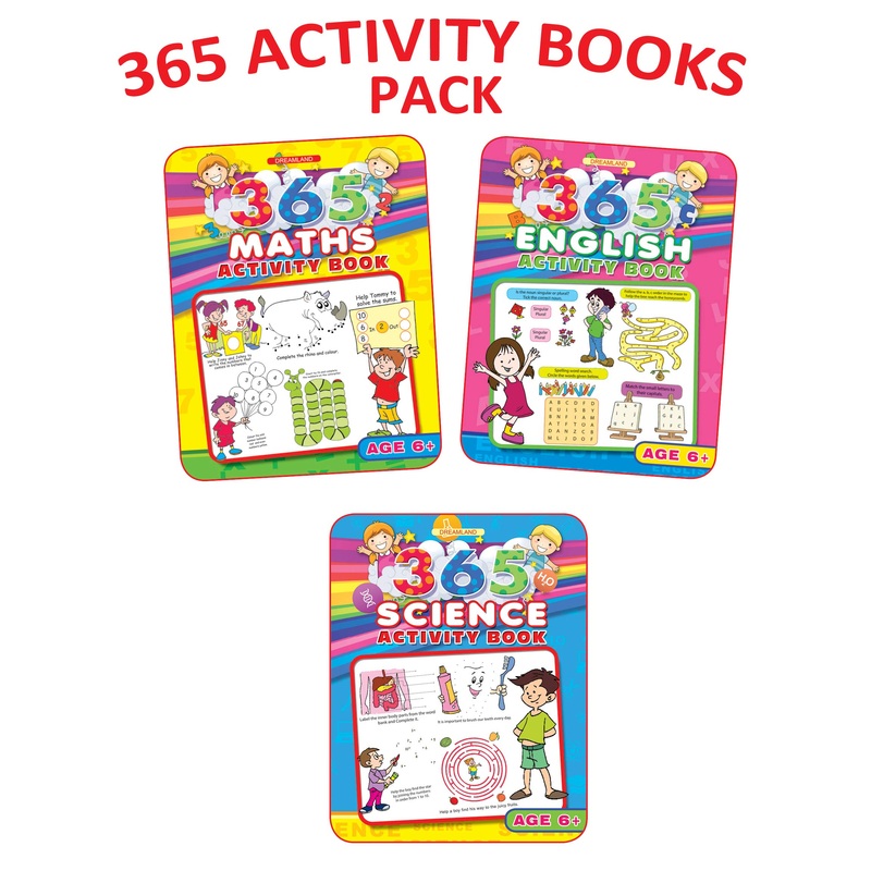 365 Activity Books for Children Age 6-8 (Pack of 3)