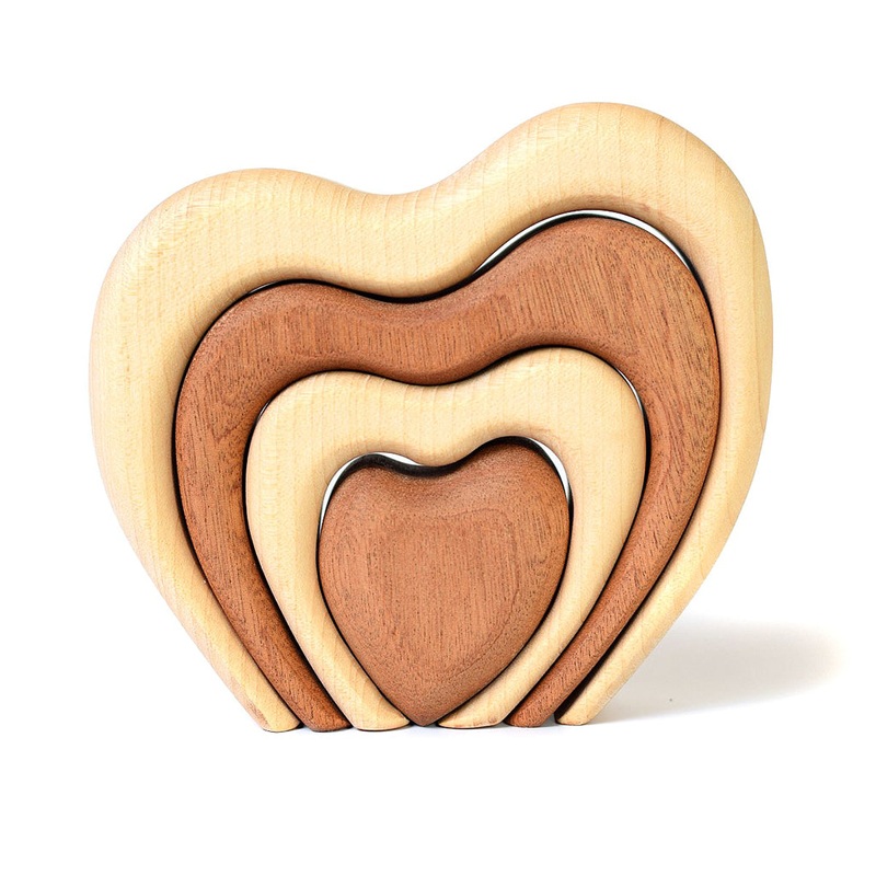 Wooden Stacking Hearts