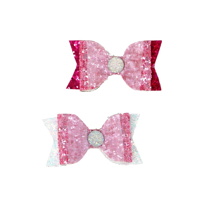 Dreamland Glitter Bow Hair Clips