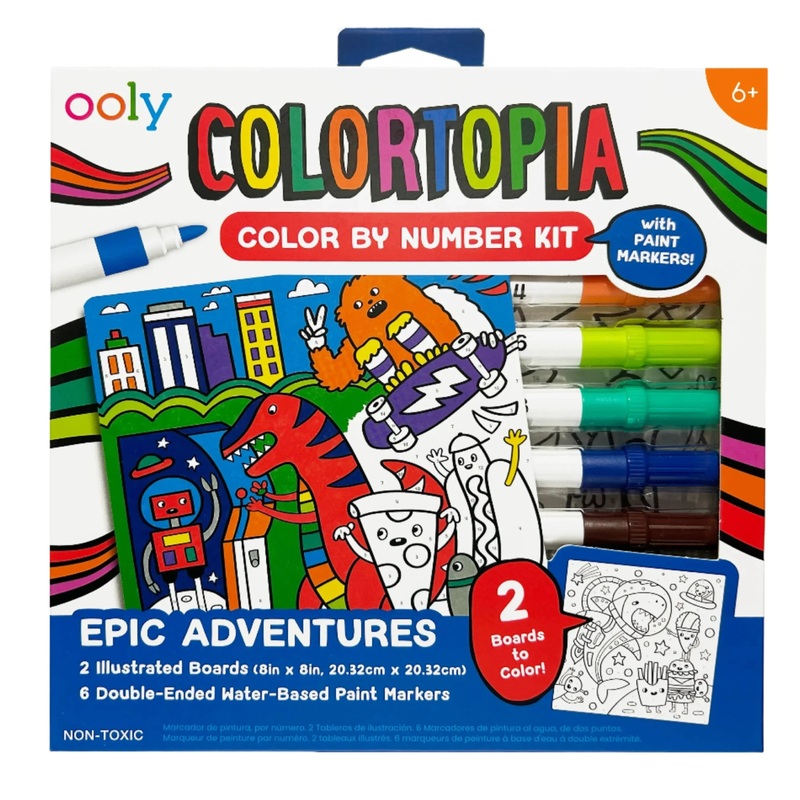 Colortopia: Paint Marker By Number Kit Epic Adventures