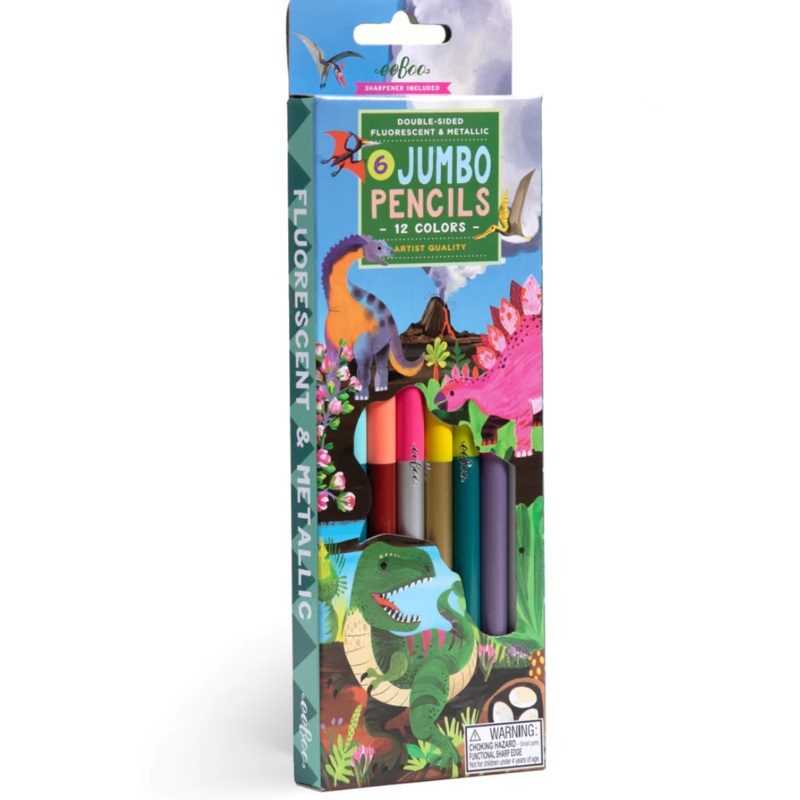 Dinosaur 6 Jumbo Double-Sided Pencils