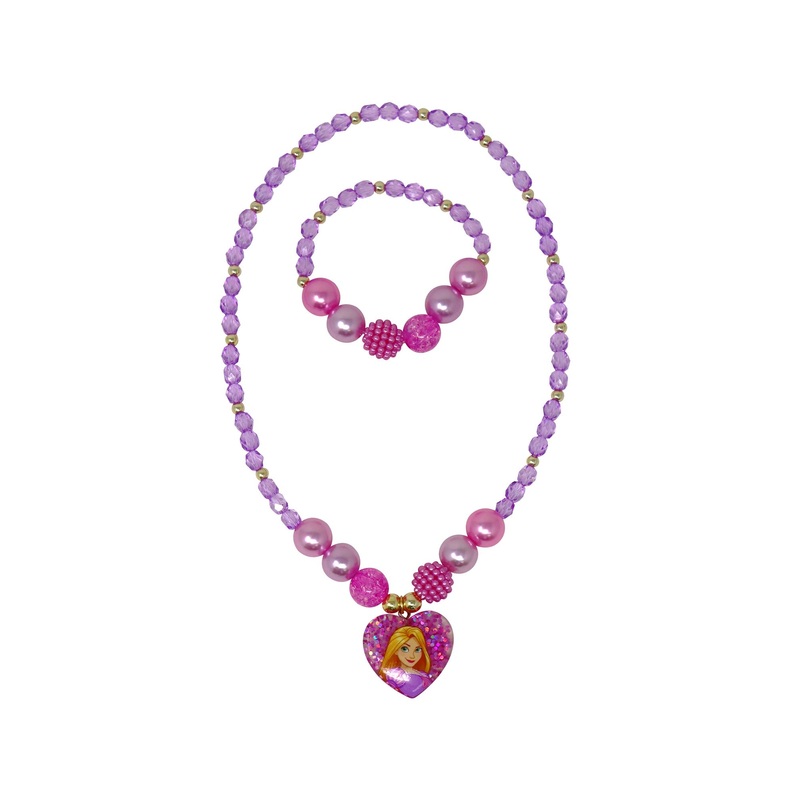 Pink Poppy Disney Rapunzel Necklace and Bracelet Set