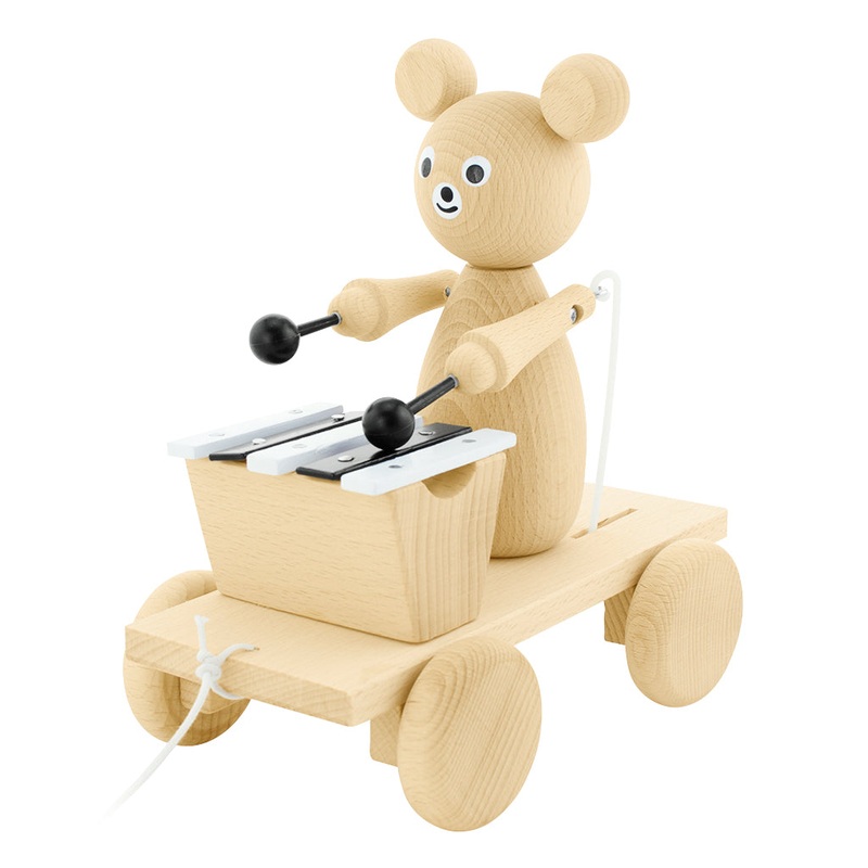 Wooden Pull Along Bear With Xylophone – Baxter