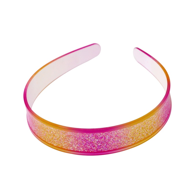 Pink Poppy Headband Sparkly Glitter Ombre