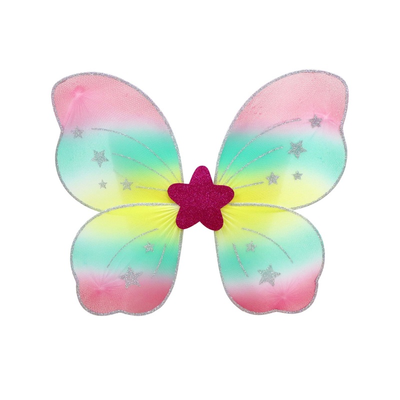 Pink Poppy Rainbow Butterfly Wire Wings Pink
