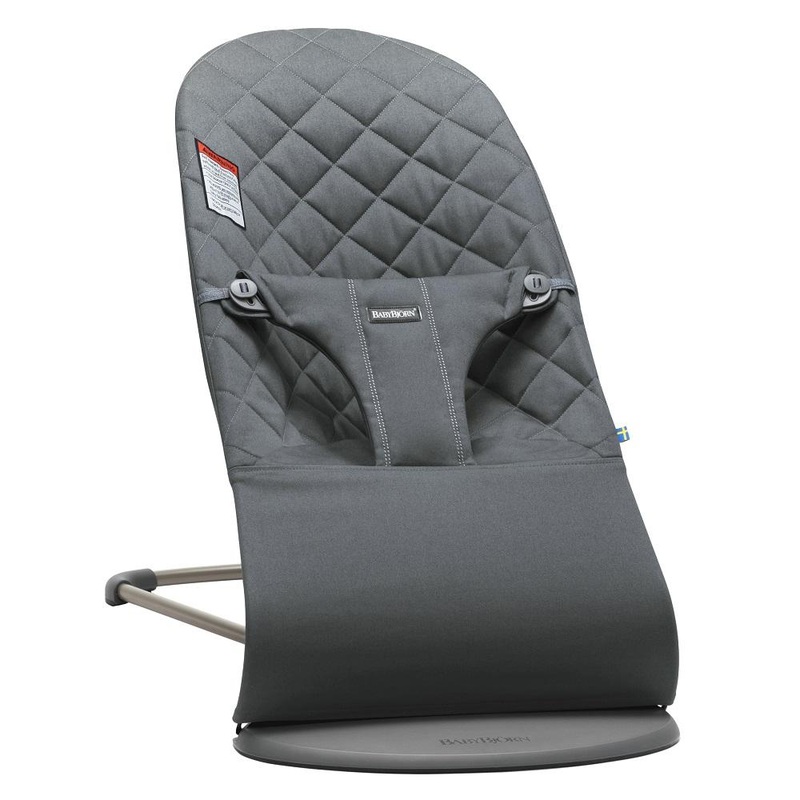 Baby Bjorn Bouncer Bliss Cotton Classic Quilt (Anthracite/Dark Grey Frame)