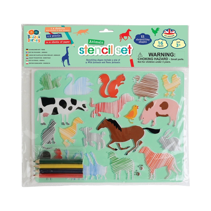 Buddy and Barney Stencil And Pencil Double Pack Animals