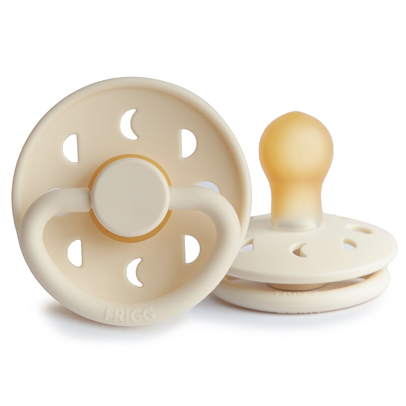 FRIGG Moon Phase Natural Rubber Pacifier Size 1 | 0-6 Months | 1PC – Cream