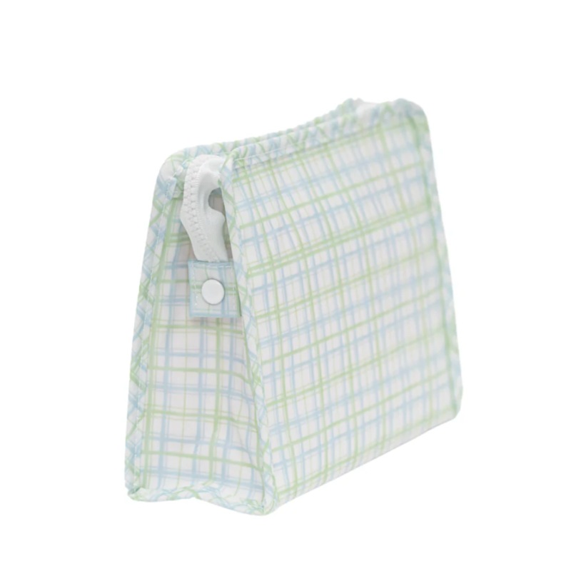 Medium Roadie Zip Pouch, Classic Plaid Green