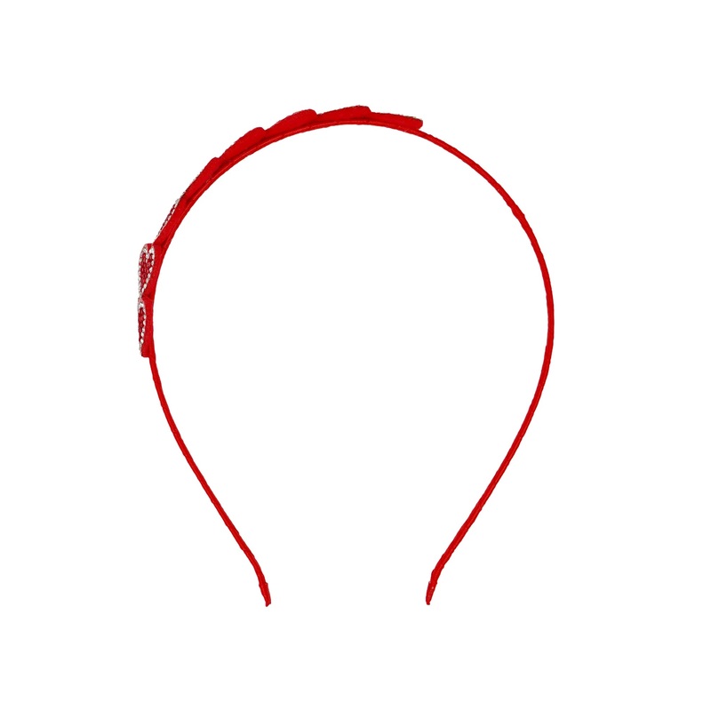 Pink Poppy Christmas Heart Headband