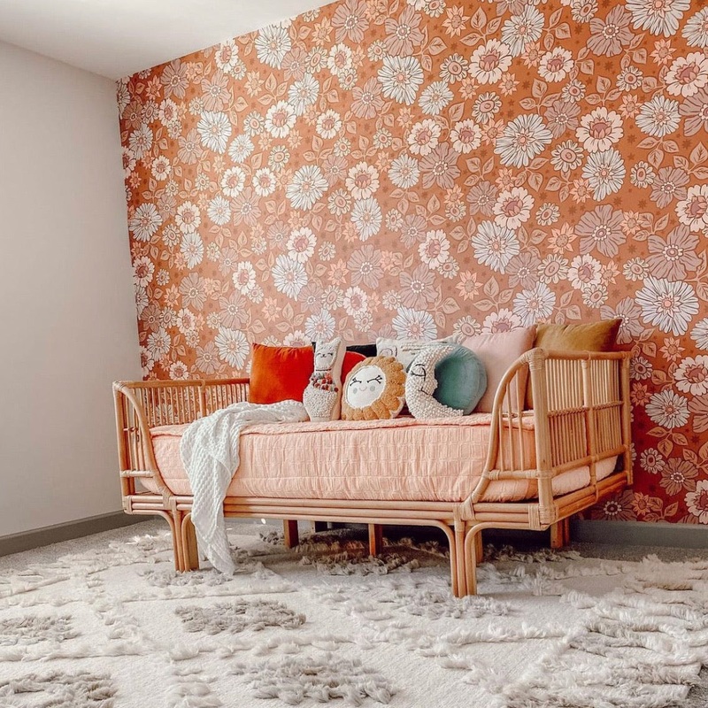 Flora Wallpaper By Golden June Sample 1 foot by 1 foot