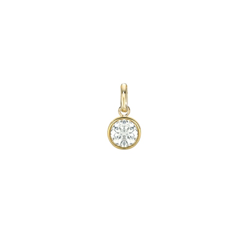 Large Bezel Diamond Pendant 14K Yellow Gold