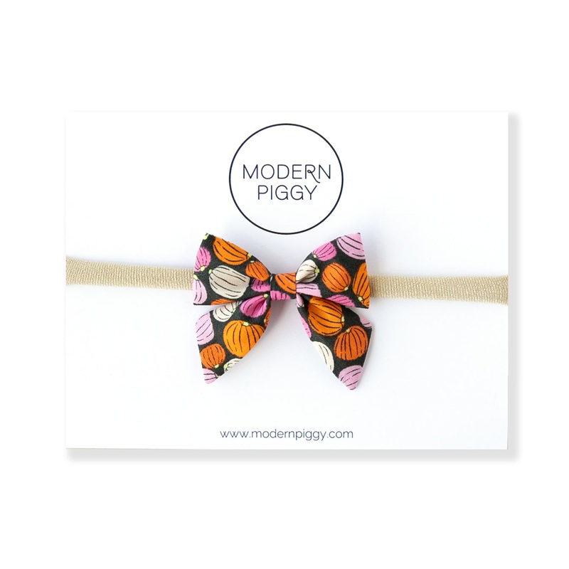 Pumpkin Patch | Mini Piggy Bow Alligator Clip