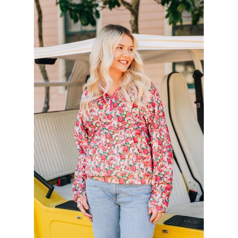 Women’s Fuchsia Bloom Half Zip XS