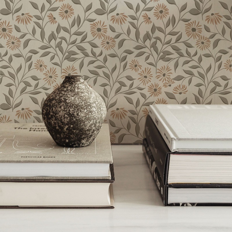 Adrian Wallpaper By Lisee Ree Sample 1 foot by 1 foot Charcoal