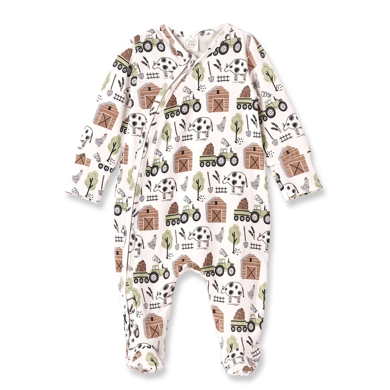 Barnyard Buddies Bamboo Zipper Romper NB