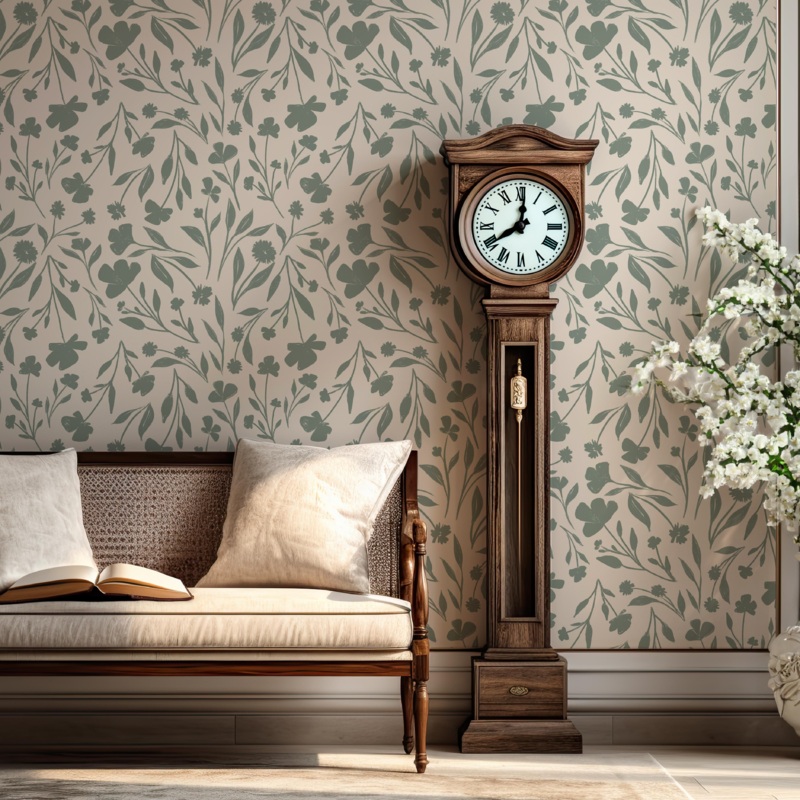 Jean Wallpaper By Megan Lindsey Illustration Sample 1 foot by 1 foot Blue