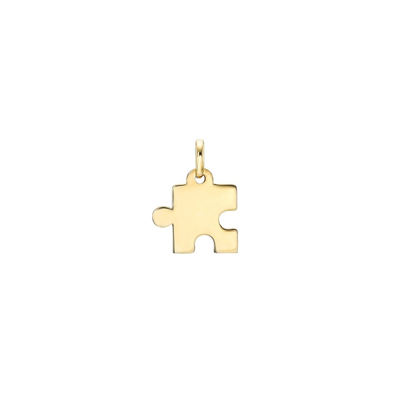 14k Gold Puzzle Piece Pendant 14K Yellow Gold