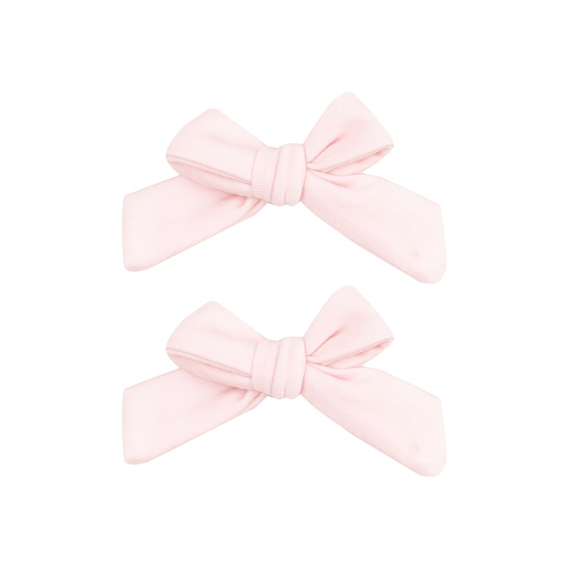 2 Pack Hair Bow With Clip – Solid Tickled Pink O/S