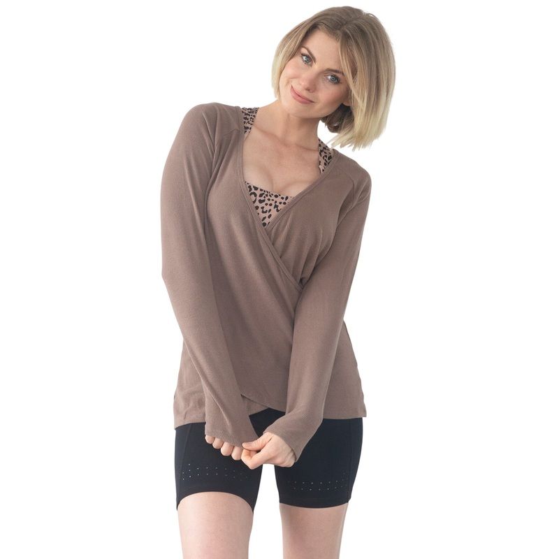 Charlotte Two-way Nursing Wrap Sweater (camel) Noir S