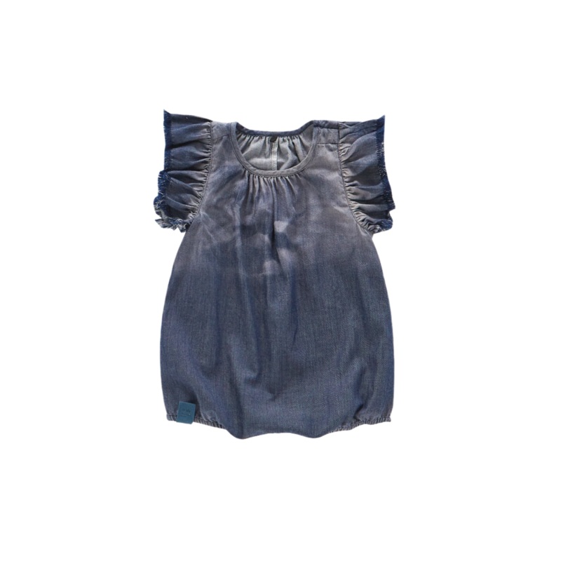 Denim Bubble Romper | Indigo 0-3m