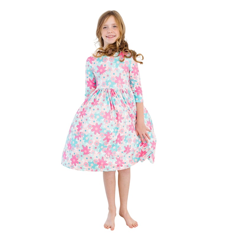 Petal Perfection 3/4 Sleeve Pocket Twirl Dress 6-12M