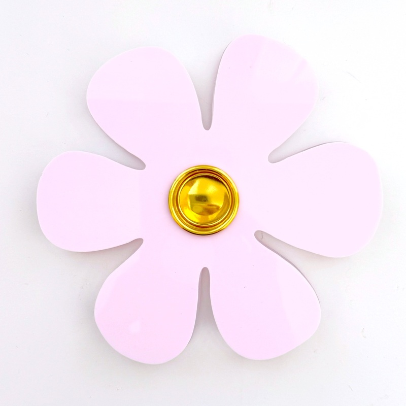 Retro Flower Acrylic Candle Holder Pink