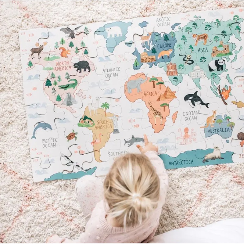 Sale Mindful and Co Kids World Map Floor Puzzle