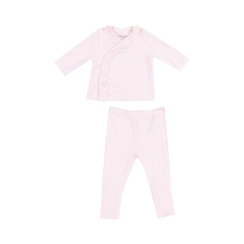 Take Me Home Set With Roll Over Cuff Pant – Stripe Classic Pink NB