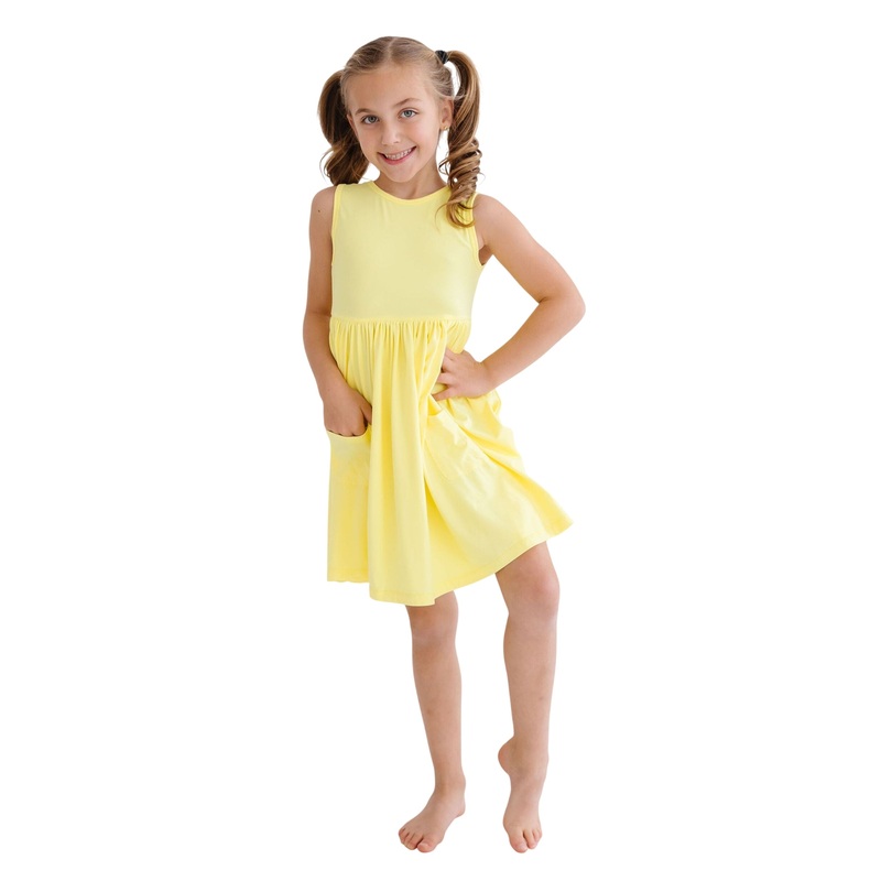 Yellow Tank Pocket Twirl Dress 6-12M