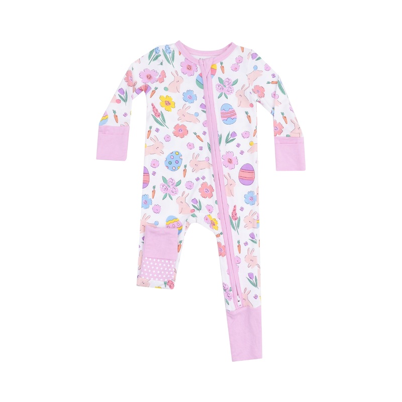 2 Way Zipper Romper – Easter Bunnies Pink 0-3M