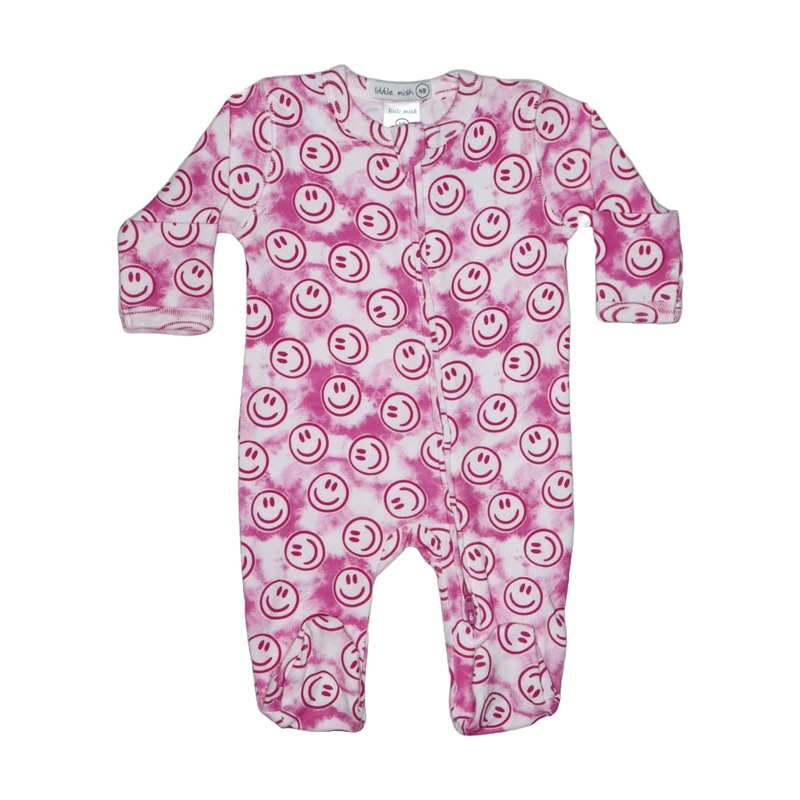 baby Two-way Zipper Footie – Tie Dye Smile NB