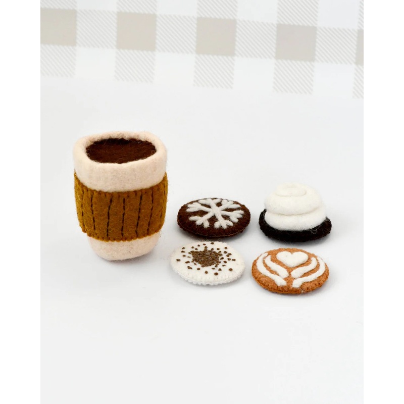 Felt Coffee Cup with Interchangeable Toppings