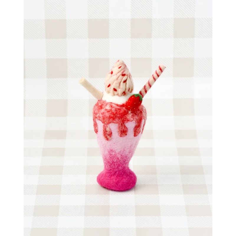 Felt Strawberry Milk Shake Play Food