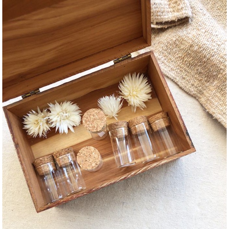 June & December Medium Specimen Bottles with Cork, Set of 16