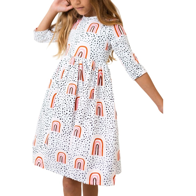 Peach Rainbow Twirl Dress 6-12M