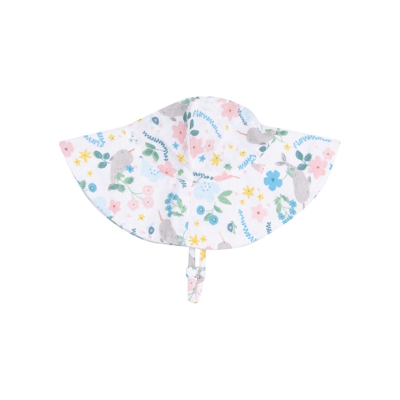 Wide Brim Sunhat – Narwhal Floral 0-6M