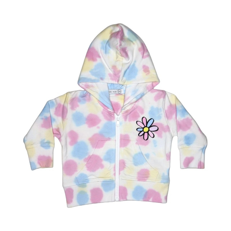 Baby Zip Hoodie – Tie Dye Flower 3M
