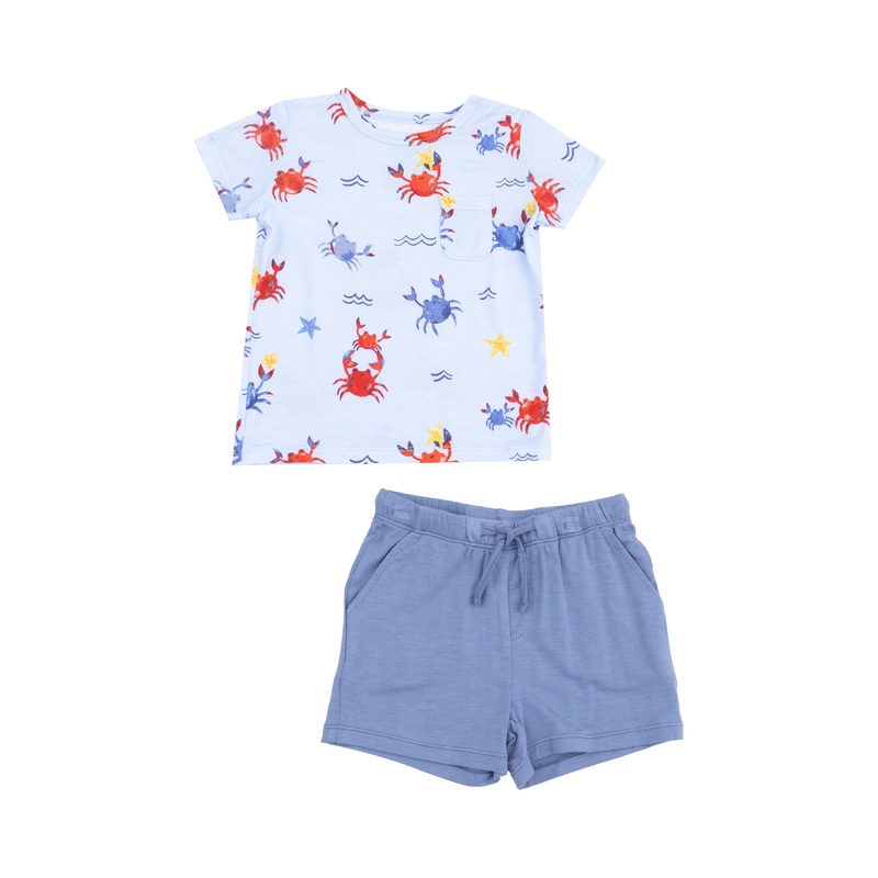 Crew Neck Tee And Short – Crayon Crabs 6-12M