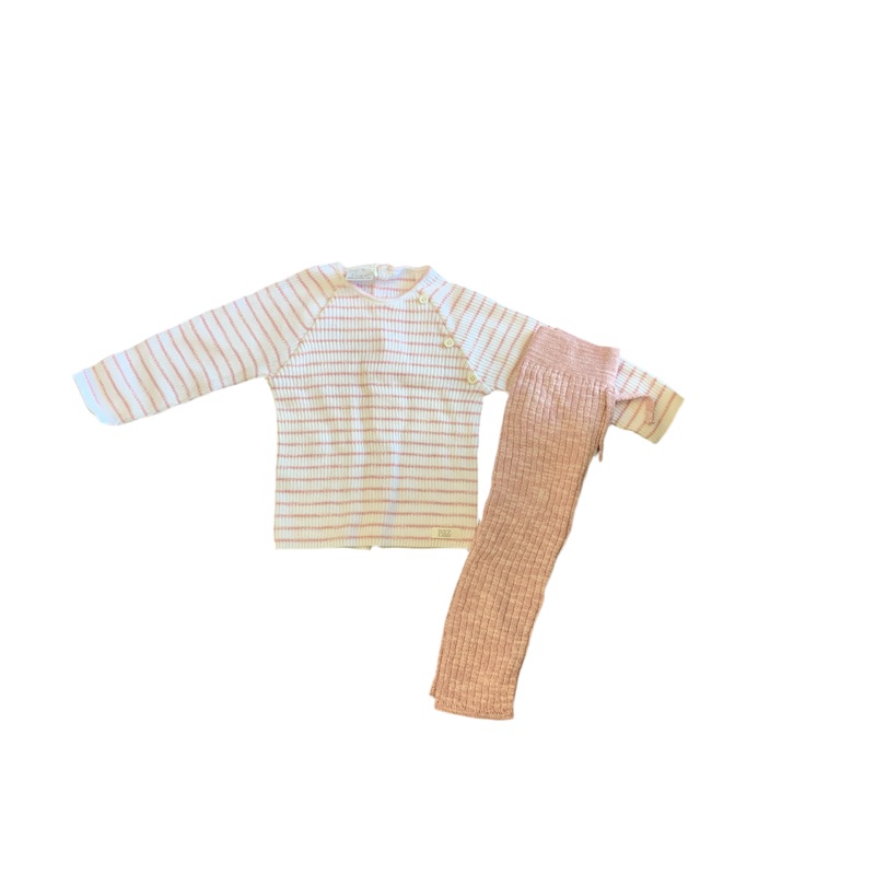 Paz Rodriguez White/strawberry Knit Set 0M