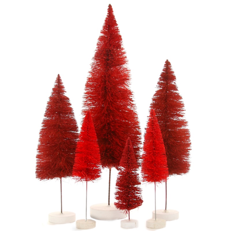 Rainbow Trees – Red – Set Of 6