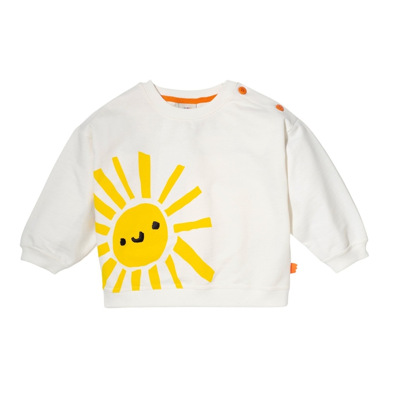 Recycled Cotton Sun Baby Sweatshirt 03-06M Natural/Yellow