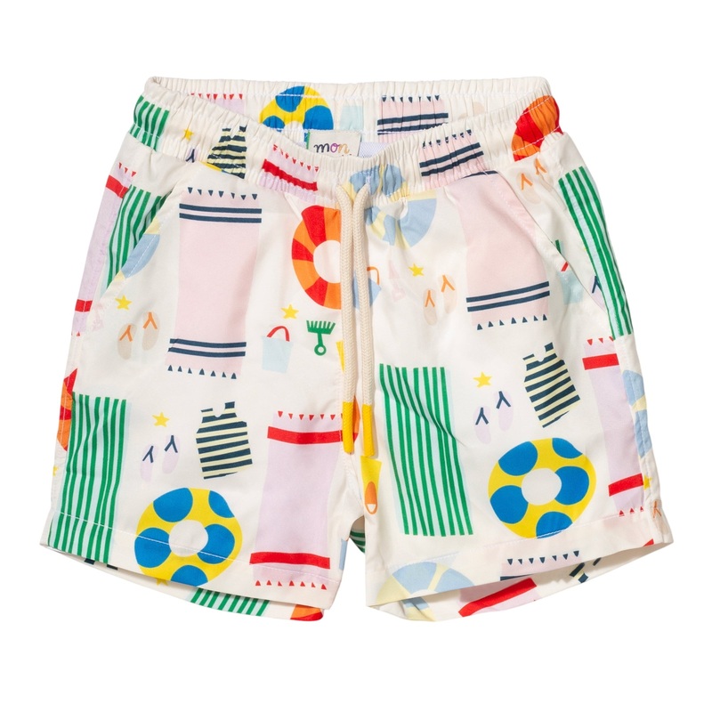 Upf 50+ Recycled Fishing Net Beach Baby Swim Trunk 03-06M Natural/Beach