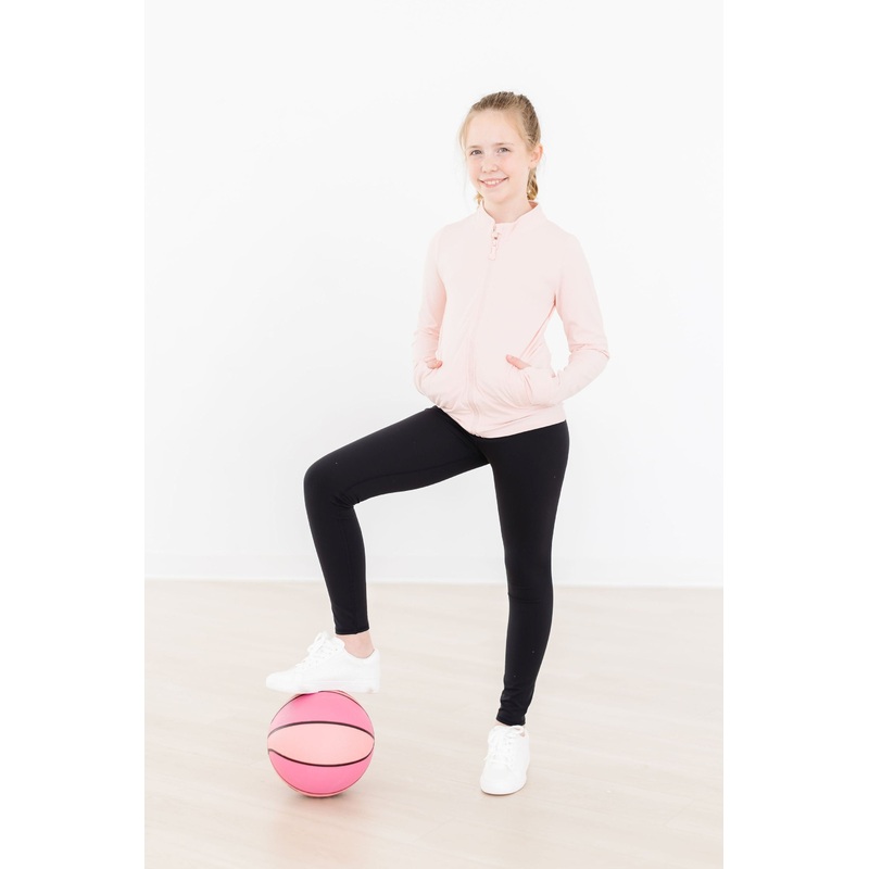 Zen Pink Full-zip Ruffle Active Jacket 2T