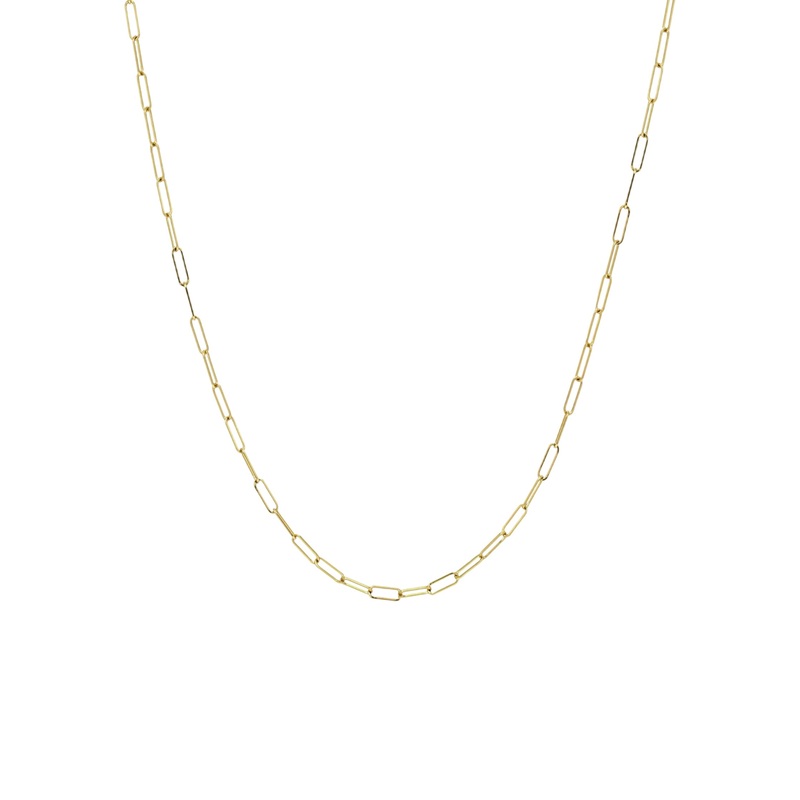 14k Gold Open Link Chain Necklace 14K Yellow Gold 16″