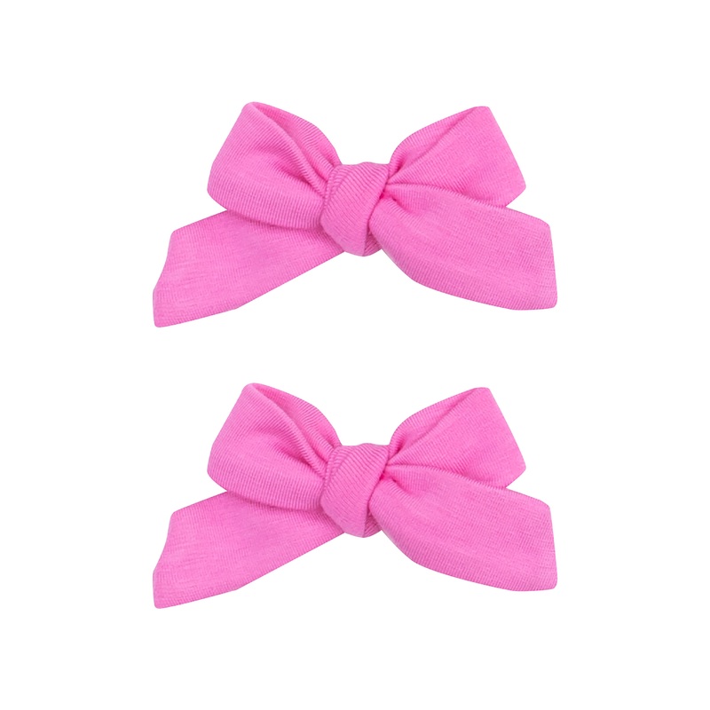 2 Pack Hair Bow With Clip – Solid Strawberry Moon O/S