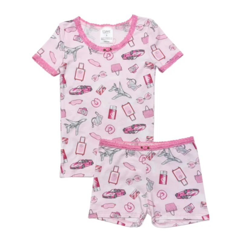 Esme Girls Short Set Pink Jetset 2