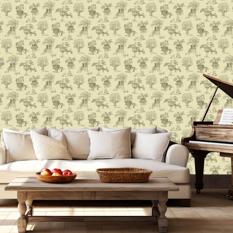 Milo Wallpaper By Artshades Sample 1 foot by 1 foot Olive